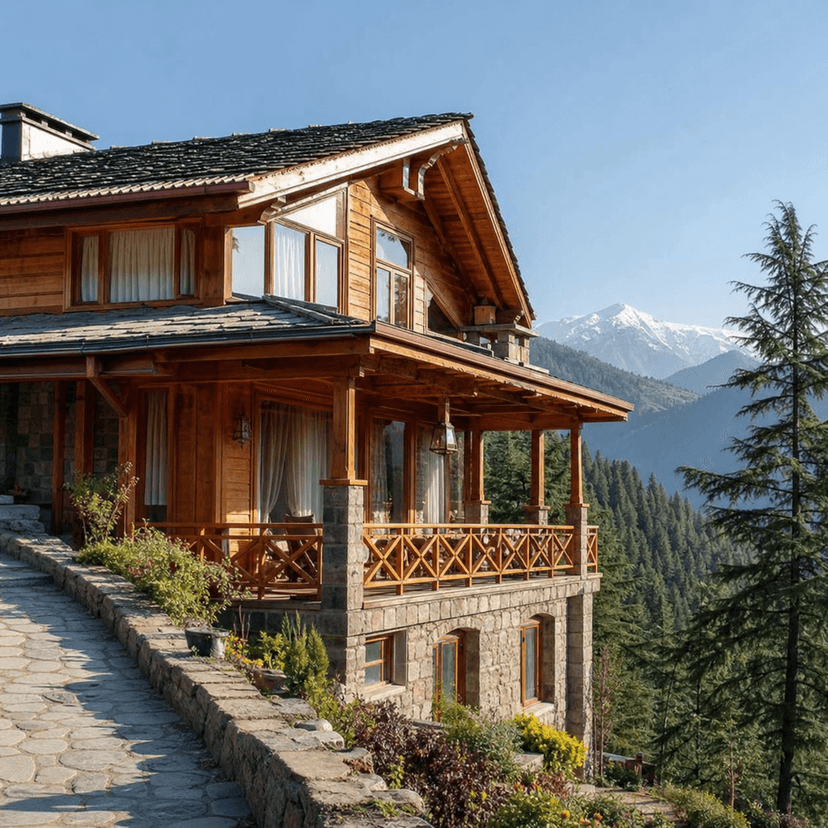 Manali Himalayan cedar homestay exterior